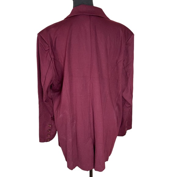 Day2Day by Duette NYC Lux Knit One Button Blazer Bordeaux SIZE L PETITE NWT - Picture 3 of 7